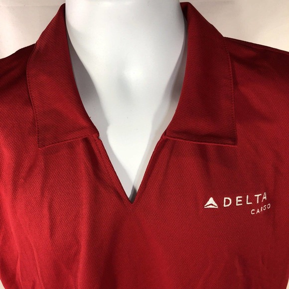 DELTA CARGO SPORT TEK PORT AUTHORITY RED POLO SHIRT WOMENS XL SHORT SLEEVE - Picture 2 of 12